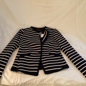 The Limited NWT navy blue / white striped blazer